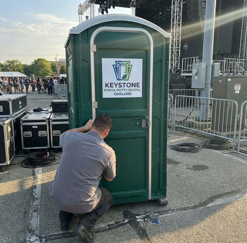 Event portable toilet rental at concert